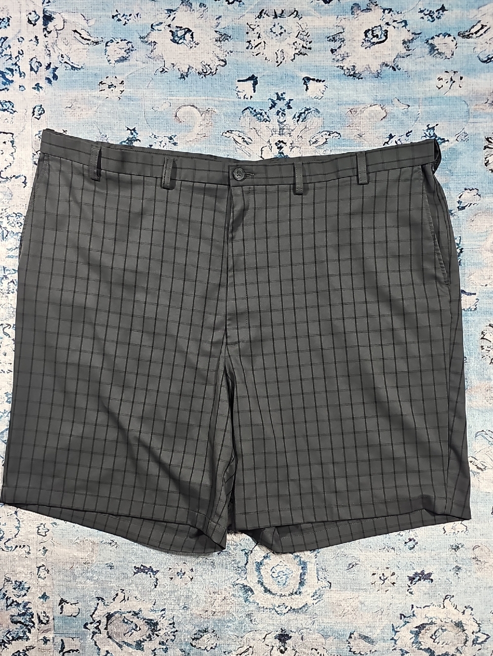 Cool‎ 18 PRO Sz 50" Golf Men's Gray Windowpane Flat Front Shorts